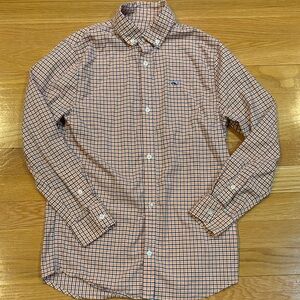 Vineyard Vines Boys Checkered Shirt - Orange and Blue- Size S (8-10) 🧡🧡